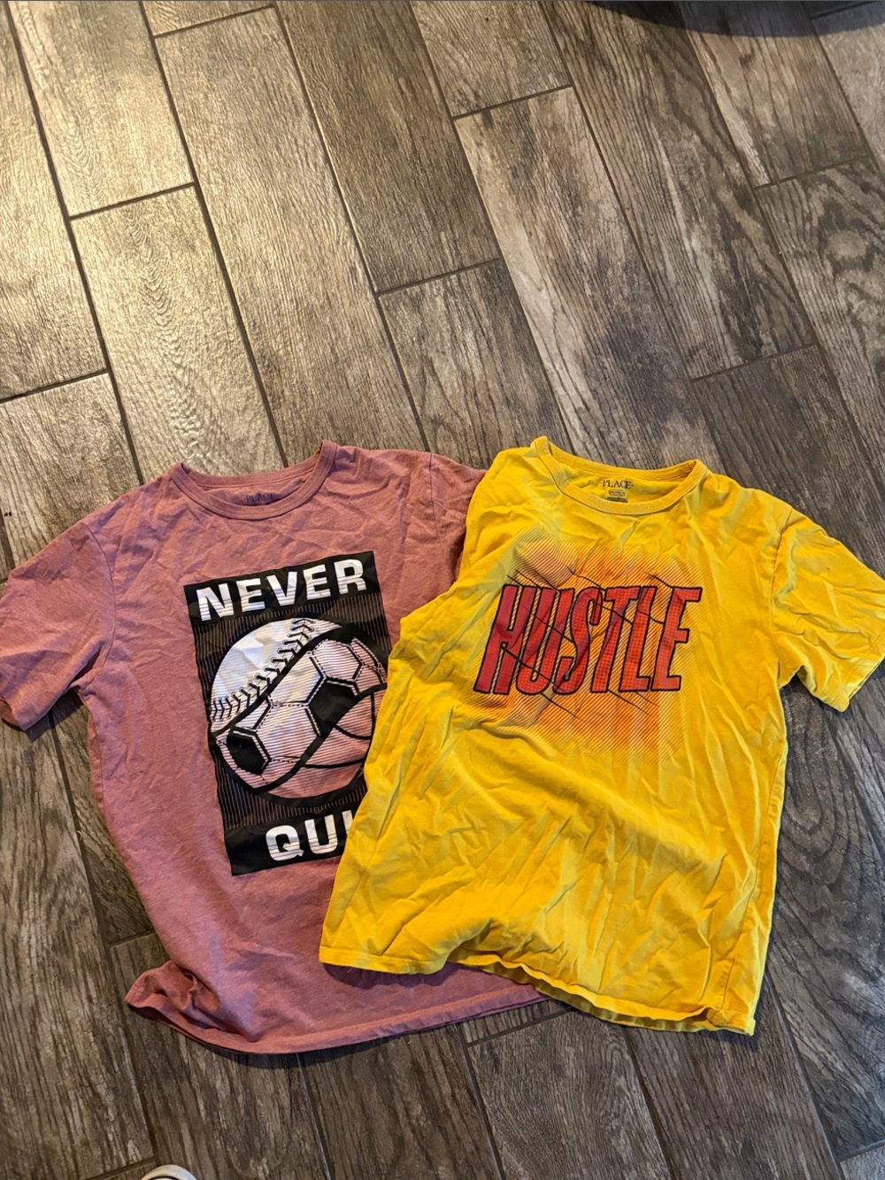 The Children's Place Yellow 'Hustle' & Pink 'Never Quit' Graphic Tees